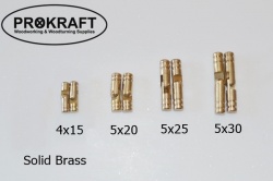 Solid brass barrel hinges (pair)